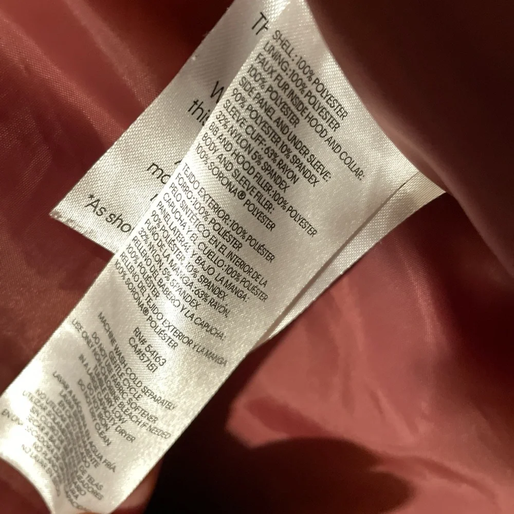 Andrew Marc Women's Puffer Coat with Faux Fur Hood - Rust - Picture 4 of 7